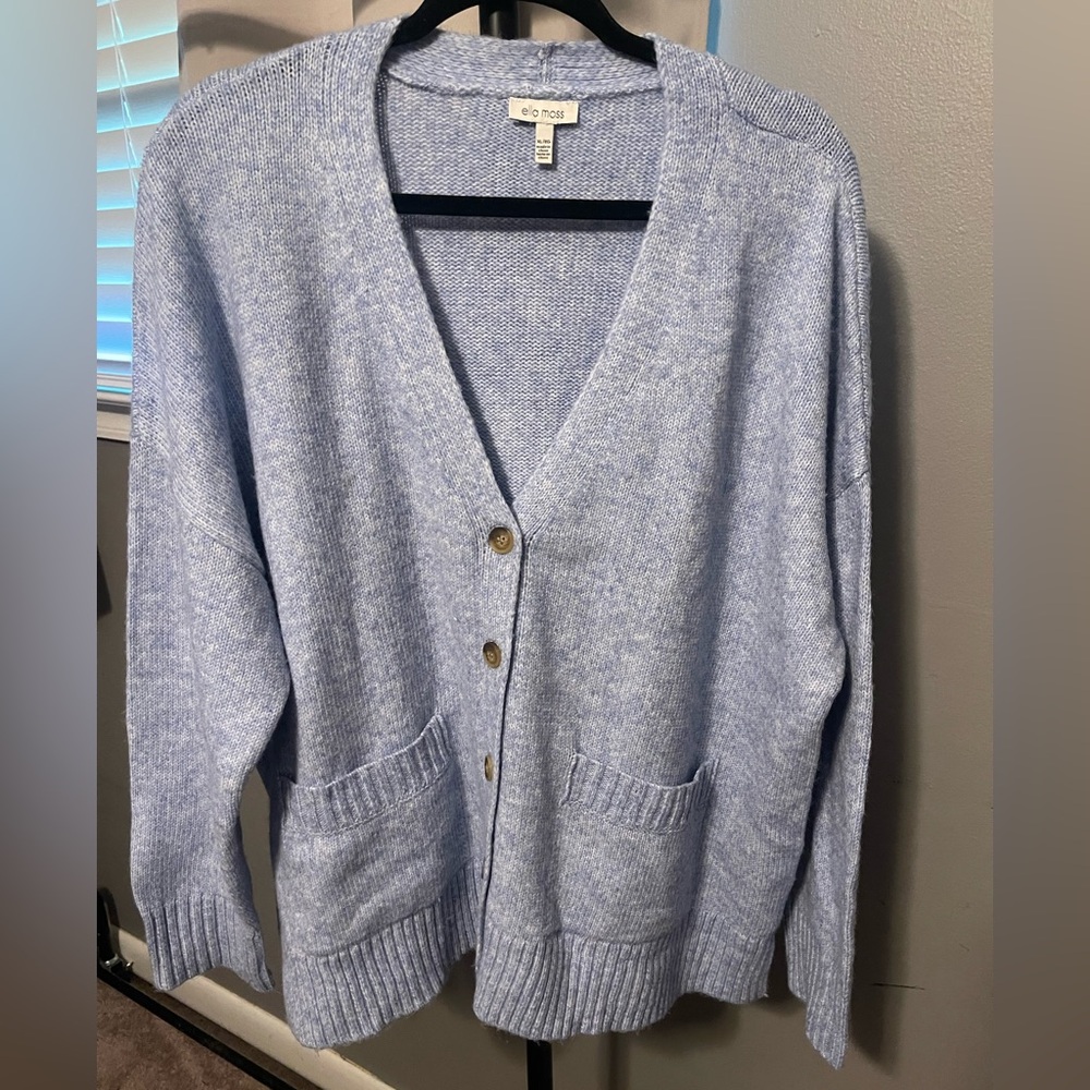 68 Ella Moss Sky Blue Button-Up Cardigan - Picture 4 of 5